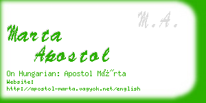 marta apostol business card